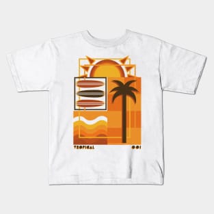 Tropical Modern Retro Kids T-Shirt